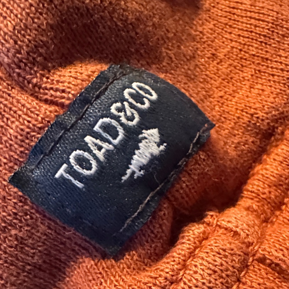 Toad & Co Unisex 1/4 Zip Pullover Hemp Organic Cotton Blend Sweatshirt - Picture 7 of 8